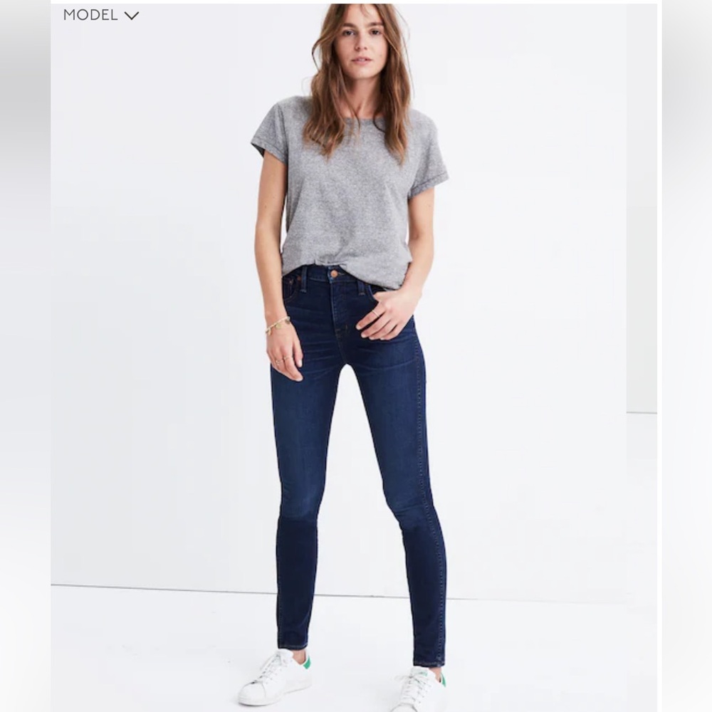 254 NWT Madewell 10” High Rise Skinny Jeans Size 28 Dark Wash Capsule Wardrobe